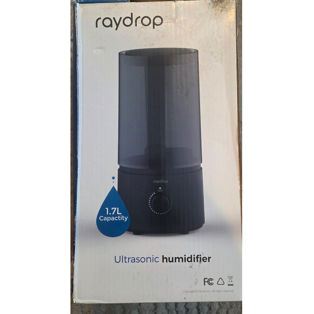 Raydrop Ultrasonic Humidifier‎ Unisex 1.7L Black Excellent KC-RD03A Cool Mist